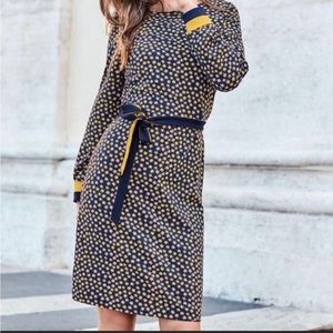 BODEN FAWN DRESS - Jersey navy yellow pink star size 6L US 6 Long